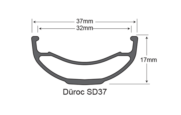 Düroc SD37 Rim - Düroc SD37 27.5" Rim, 28-Hole, Black/Stealth