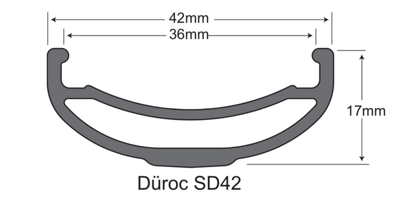 Düroc SD42 Rim - Duroc SD42 27.5" Rim, 28-Hole, Black/Stealth